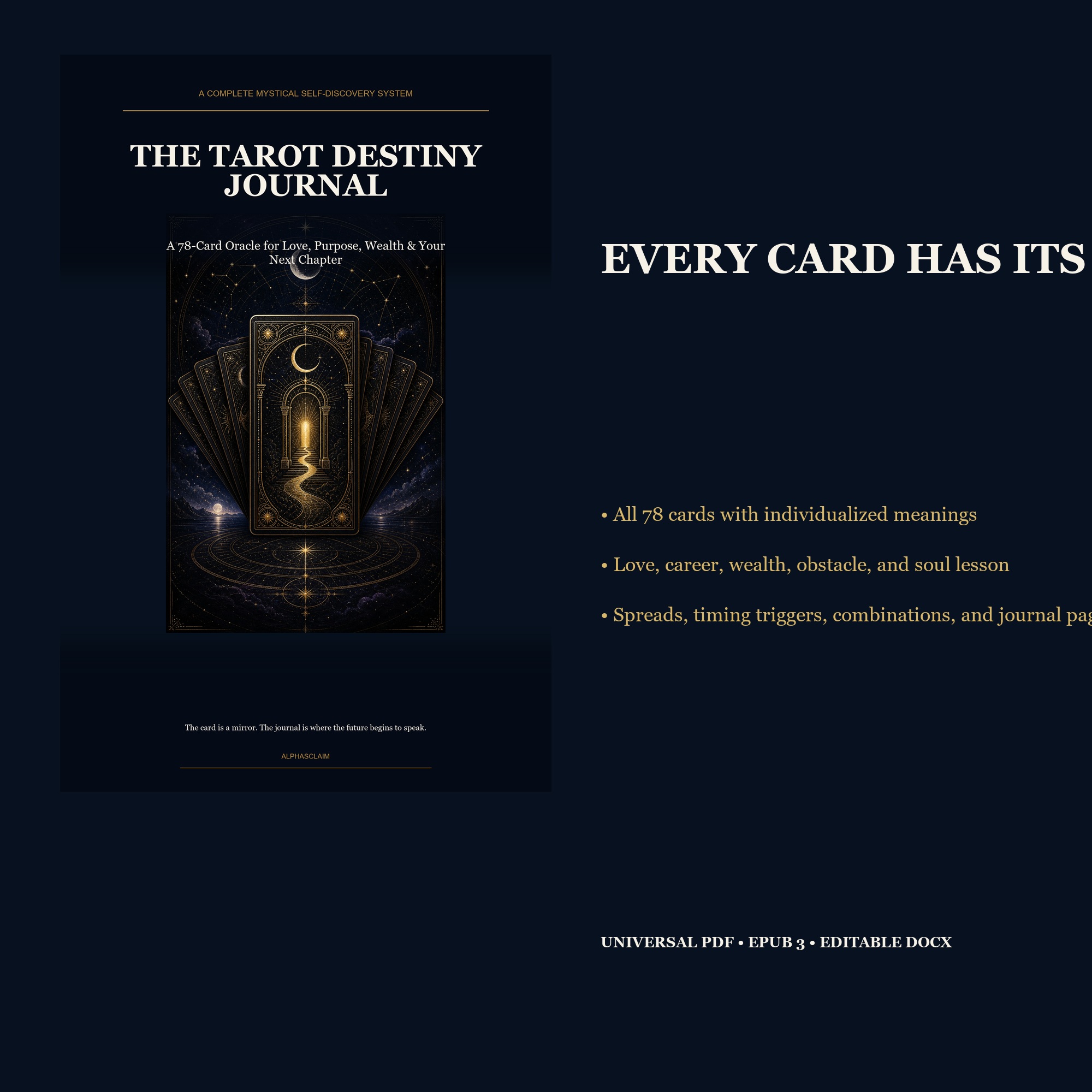 The Tarot Destiny Journal digital product cover